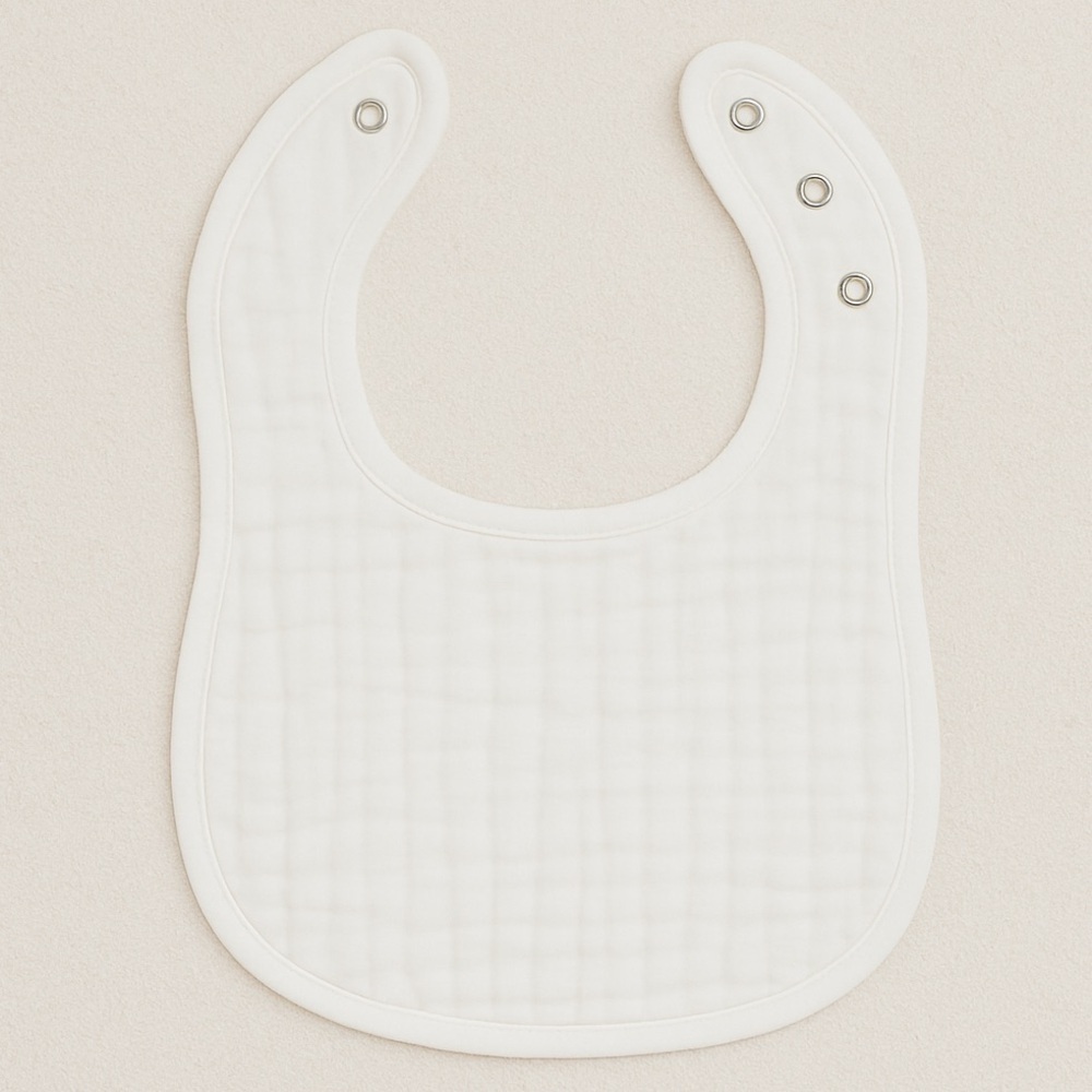 Pack of 7 Muslin Bibs by Comfy Cubs - White